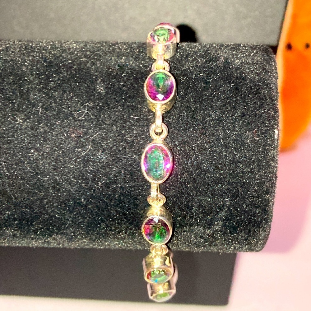 Mystic Topaz and Sterling Silver Bracelet